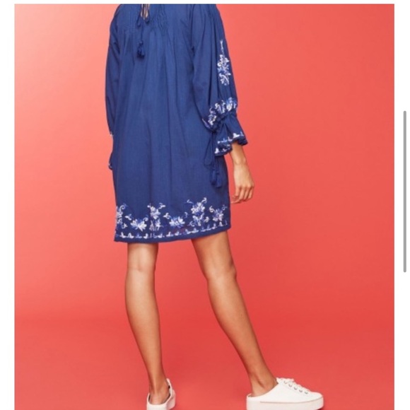 Roller Rabbit Lotus Embroidery Juniper Dress in Blue - Picture 3 of 11